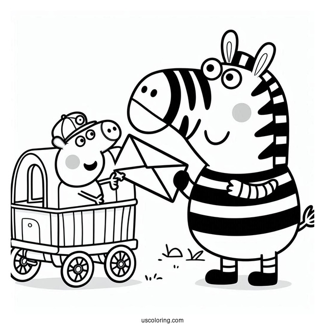 Mr Zebra Delivering Mail To Peppa