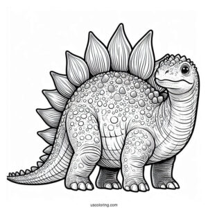 Realistic Stegosaurus Coloring Page