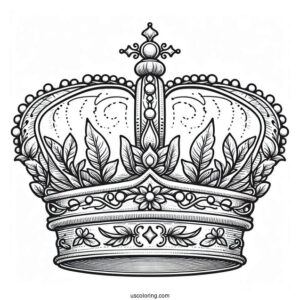 Big Realistic Crown Coloring Page