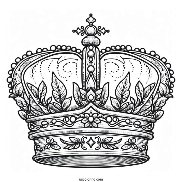 Big Realistic Crown Coloring Page