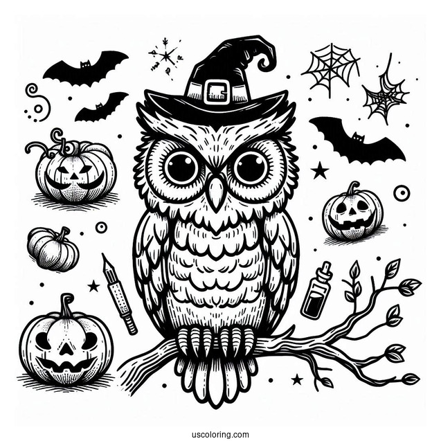 Spooky Looking Owl During Halloween