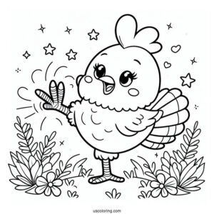 KickinChicken From Smiling Critters Coloring Page