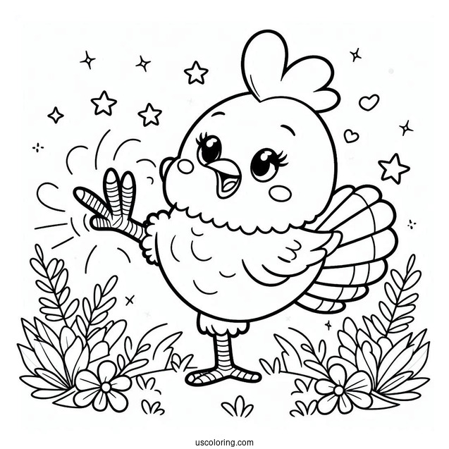 KickinChicken From Smiling Critters Coloring Page