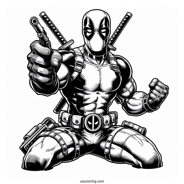 Deadpool Coloring Page