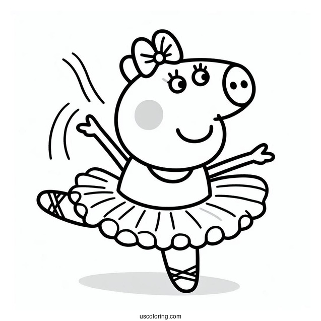 Peppa Pig Ballerina Coloring Page For Kids