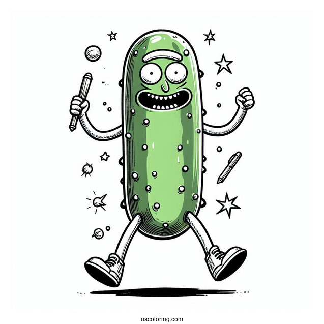 Pickle Rick Coloring Page