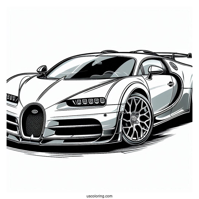 Simple Bugatti Coloring Page Veyron Coloring Page