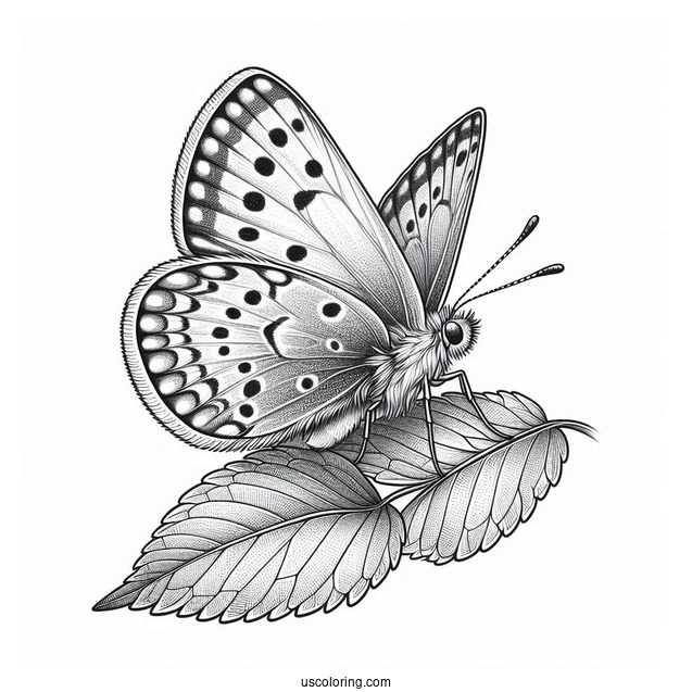 Realistic Butterfly Perched On A Leaf In Spring