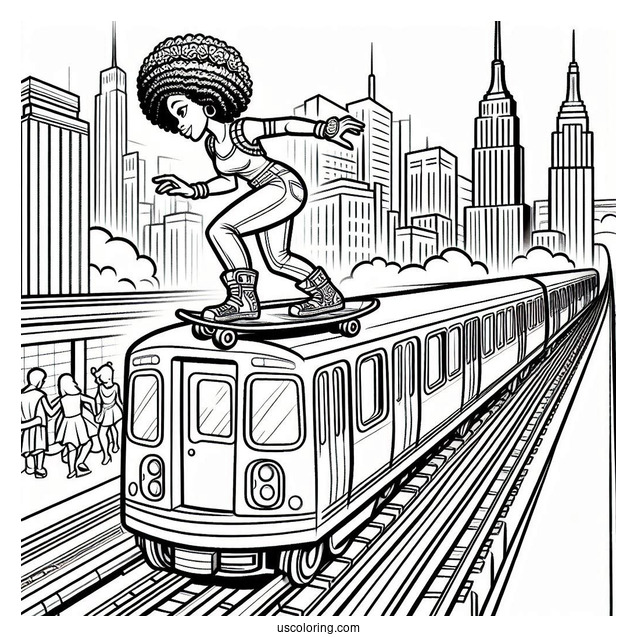 Subway Surfers Coloring Page Tricky On Top Of A Train