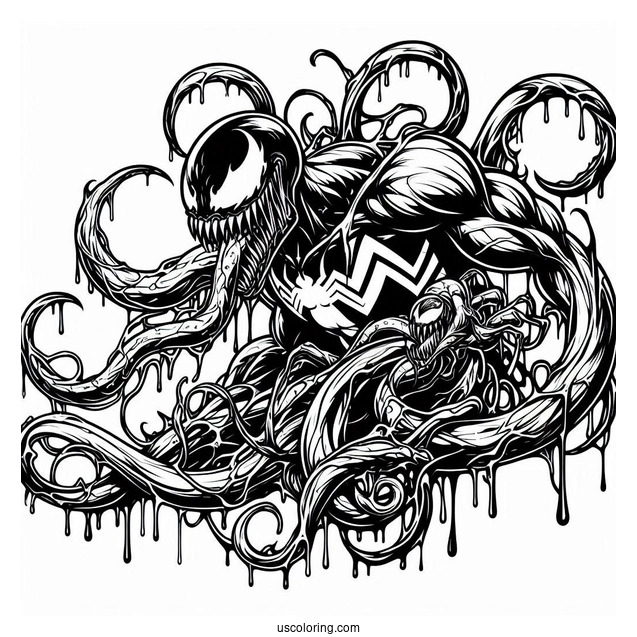 Venom Piercing Carnage Coloring Page
