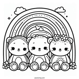 Rainbow Friends Coloring Page Blue, Green, and Red