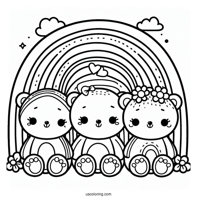 Rainbow Friends Coloring Page Blue, Green, and Red