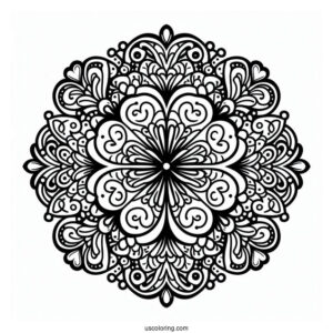 St. Patrick's Day Coloring Page Intricate Clover Mandala