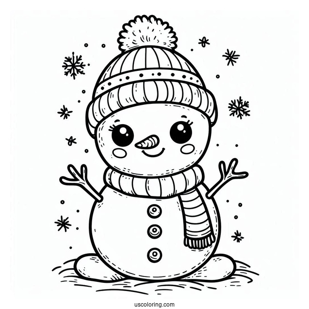 Cute Baby Snowman Coloring Page