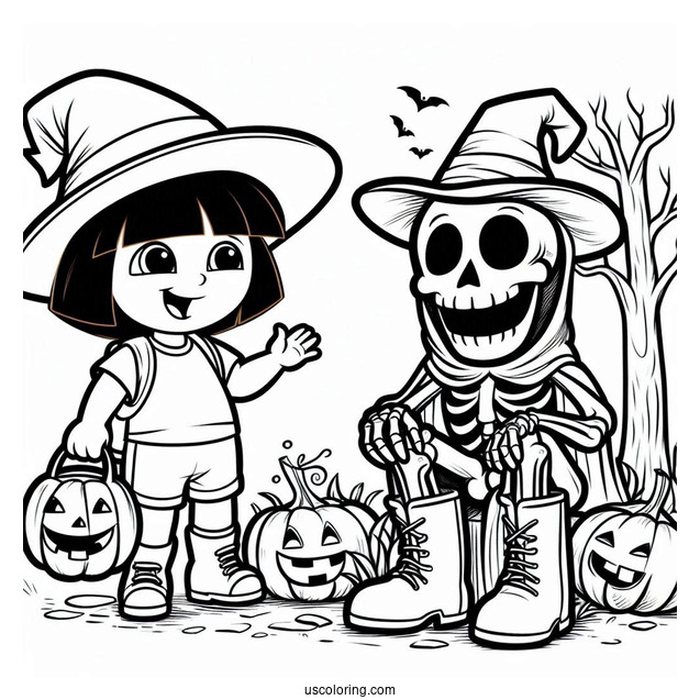 Dora And Boots Trick Or Treating For Halloween