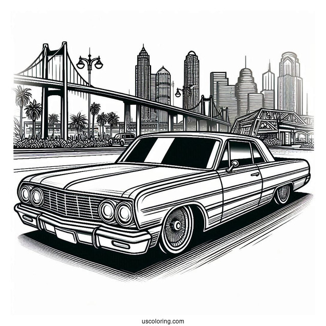 Parked Lowrider Coloring Page