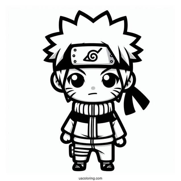 Adorable Chibi Naruto Coloring Page For Preschoolers