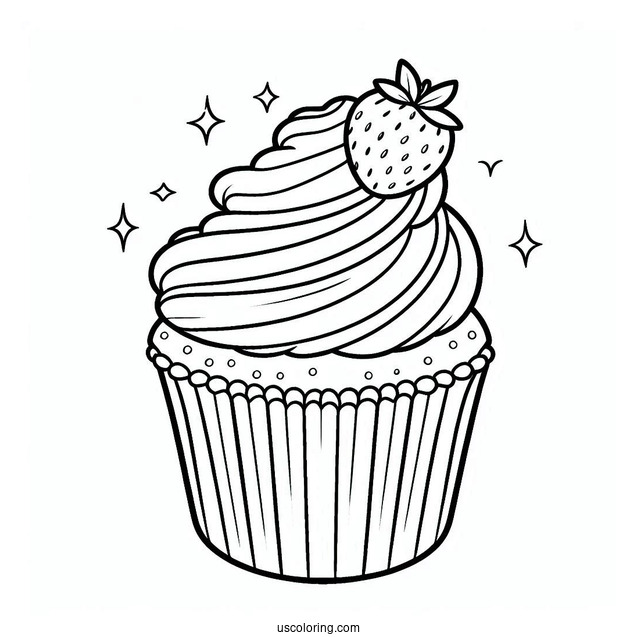 Vanilla Cupcake Coloring Sheet