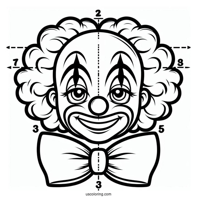 Outline of Clown Face to Color