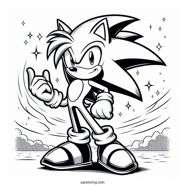 Sonic Coloring Page For Kids