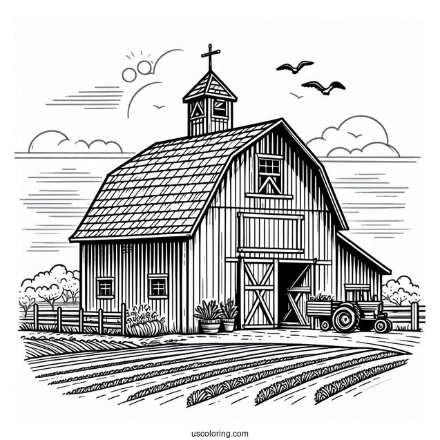 Farm Barn To Color