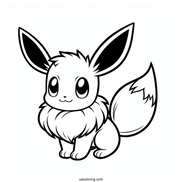 Easy Outline Of Eevee Coloring Sheet