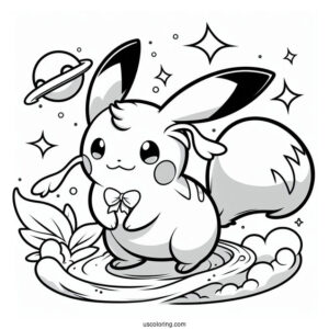 Easy Alolan Raichu Coloring Page For Preschoolers
