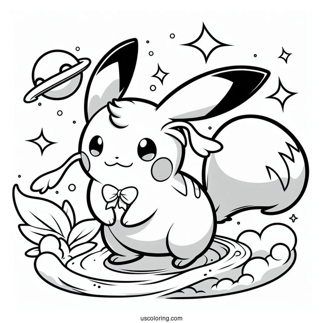 Easy Alolan Raichu Coloring Page For Preschoolers
