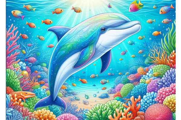 dolphin coloring pages feature image