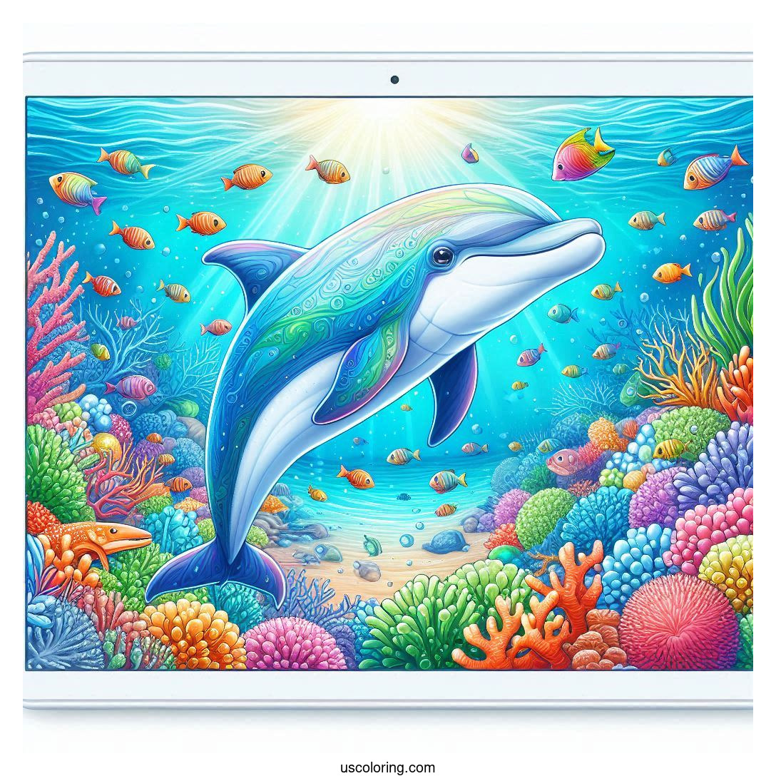 dolphin coloring pages feature image