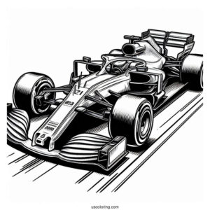 Detailed Coloring Page Of Formula 1 Car