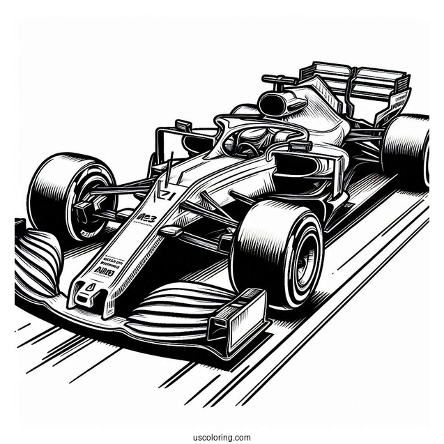 Detailed Coloring Page Of Formula 1 Car