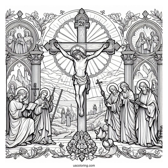 Stations Of The Cross Coloring Sheet