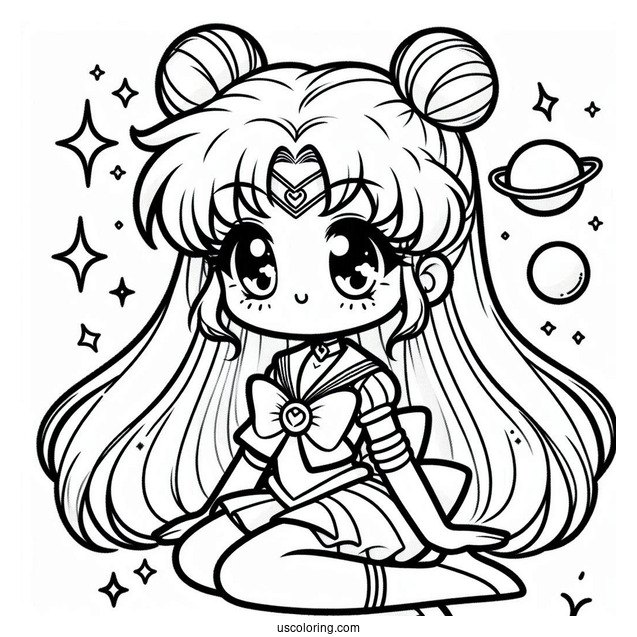 Kawaii Sailor Venus Coloring Page