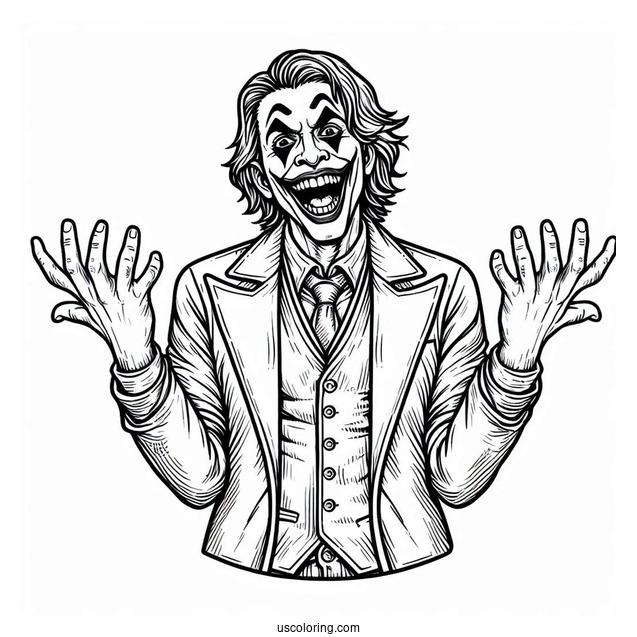 Crazy Joker Mocking Someone Coloring Page