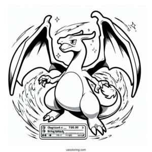 Charizard Wing Attack Pokemon Card Coloring Page