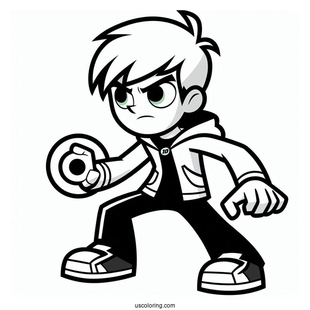 Ben 10 Coloring Page Of Simple Gax Outline