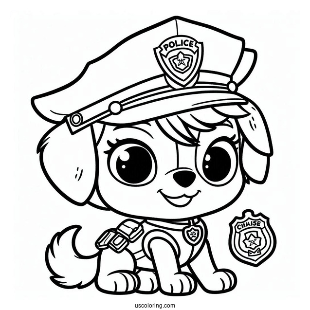 Coloring Picture Of Chase With Police Badges