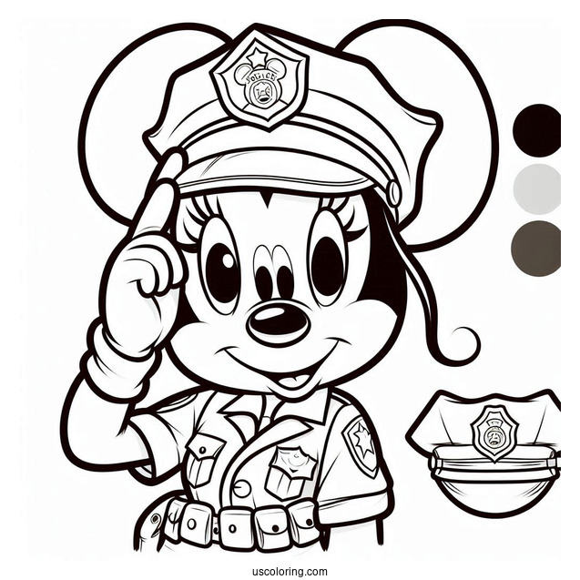 Mickey Mouse Police Officer Coloring Page