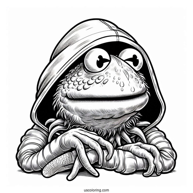 Muppets Coloring Page Of Pepe The King Prawn In A Hoodie