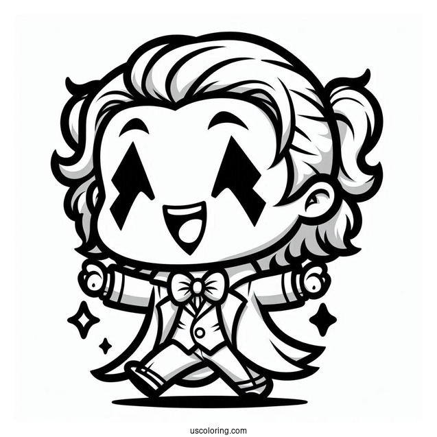 Kawaii Chibi Joker Coloring Sheet For Kids