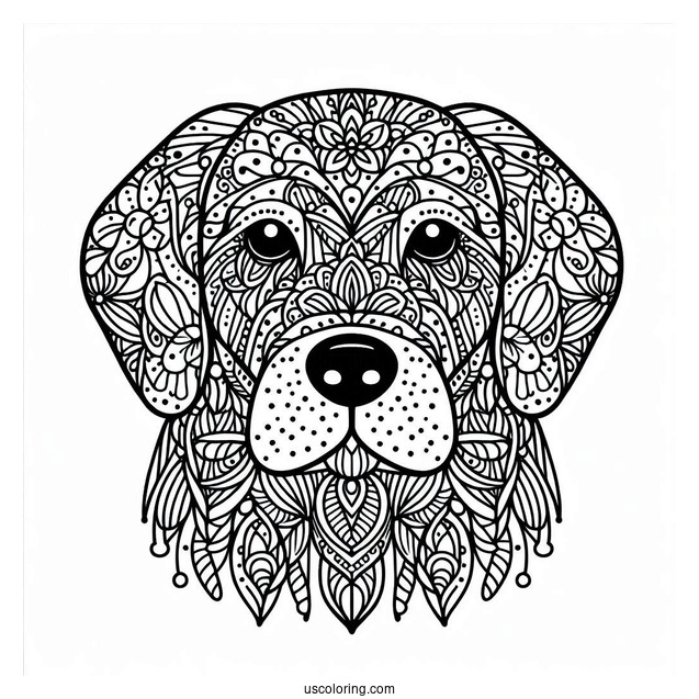 Intricate Dog Face Mandala