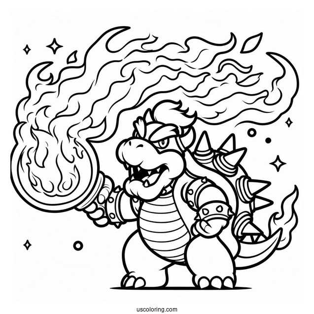 Fire Breathing Bowser To Color