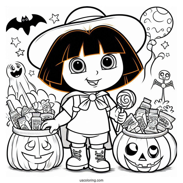 Dora And Boots Trick Or Treating For Halloween