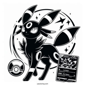 Umbreon VMax Dark Signal Pokemon Card Coloring Page
