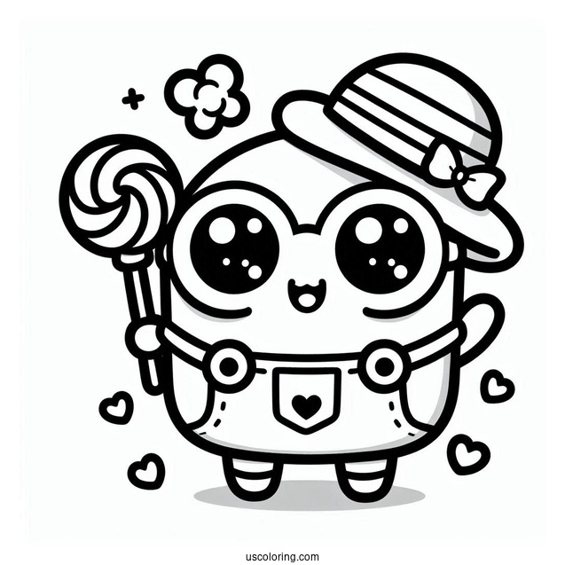 Cute Kawaii Themed Minion To Color