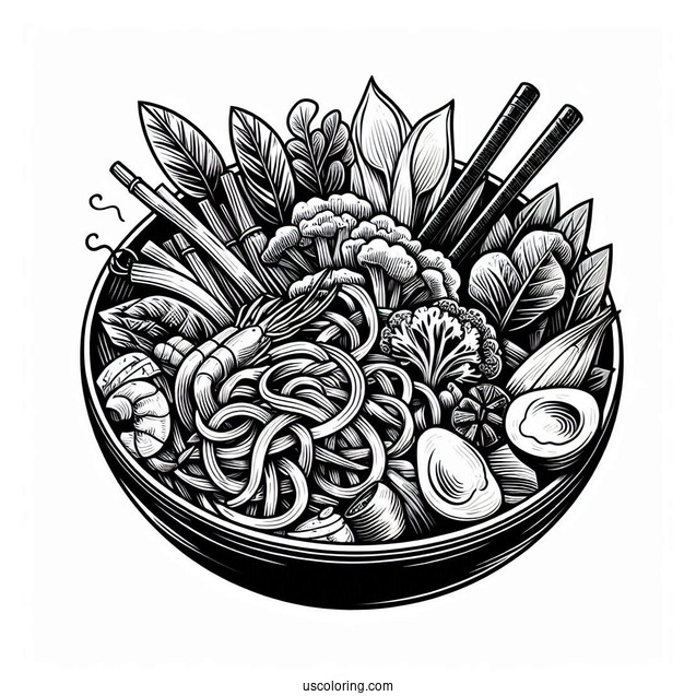 Asian Stir Fry To Color