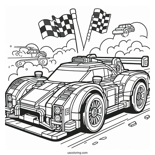Lego Race Car Coloring Sheet For Kids