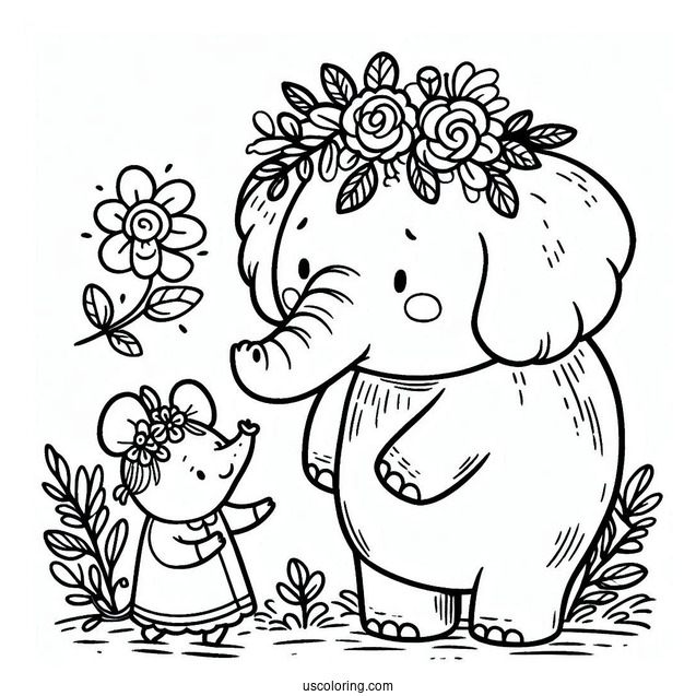 Elephant And Piggie Book Characters Coloring For Kids