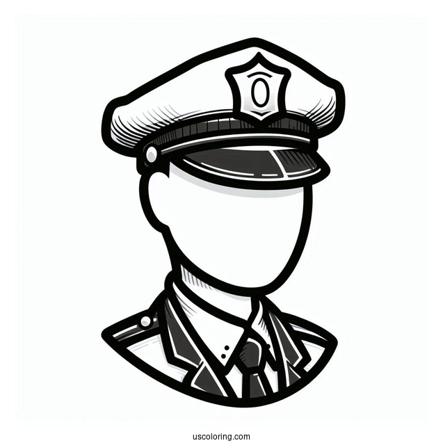 Police Officer Hat Coloring Sheet
